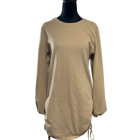 Michael Costello x REVOLVE Juliana Mini Fleece Dress in Taupe Size Small - Picture 2 of 6